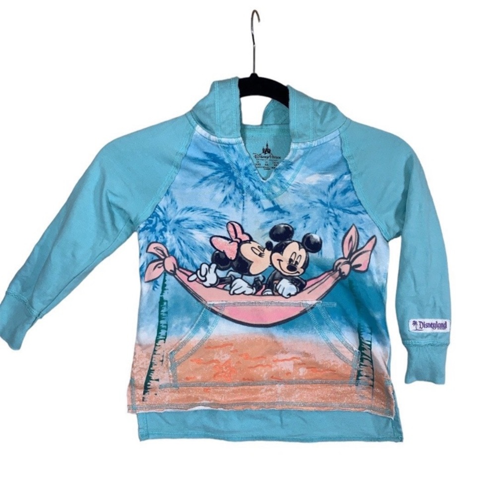Disney Parks Resorts Pullover Hoodie Girls size XXS Minnie Mickey Palm trees